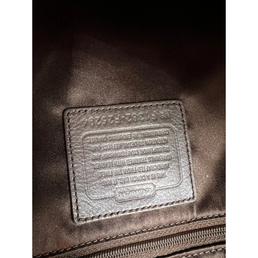 Coach Campbell Signature Belle Carryall Tote Tan Brown Leather Trim Tote